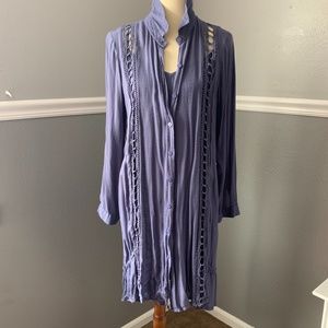 Anthropologie long sleeve dress with slip